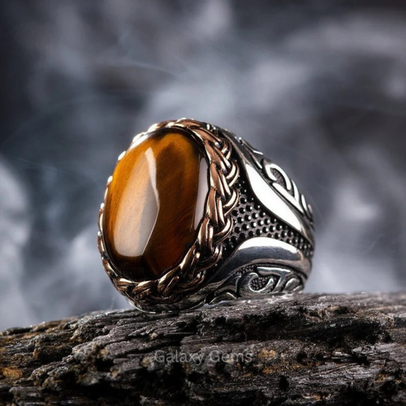 MR-02 Tiger Eye Turkish Ring For Him