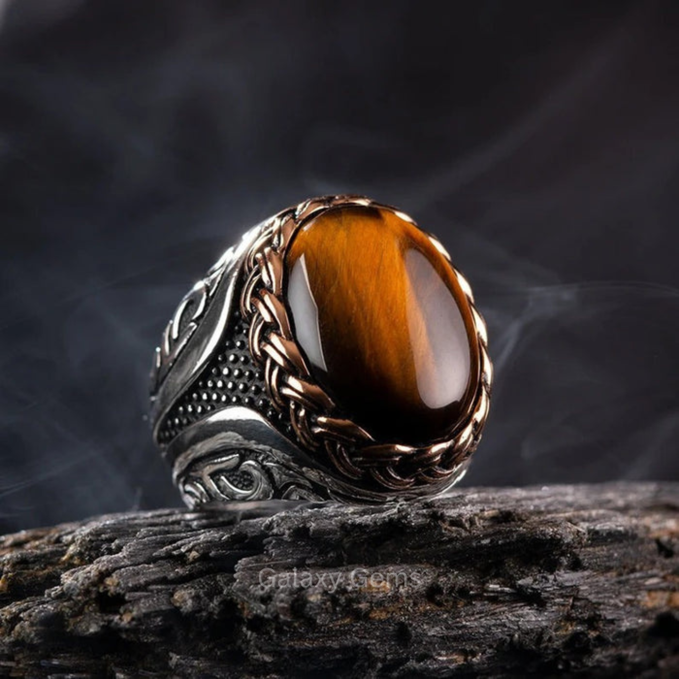 MR-02 Tiger Eye Turkish Ring For Him