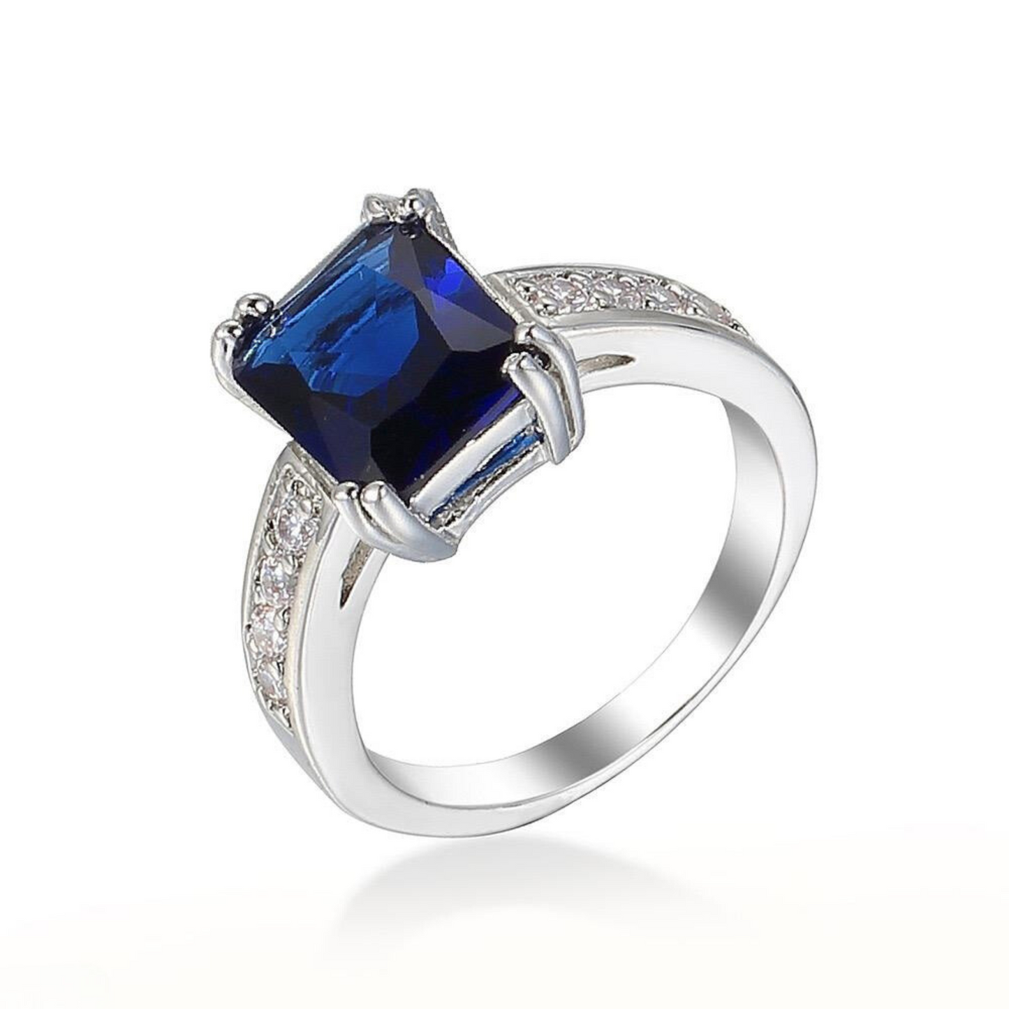 R-11 Imported Blue Stone Baguette Ring