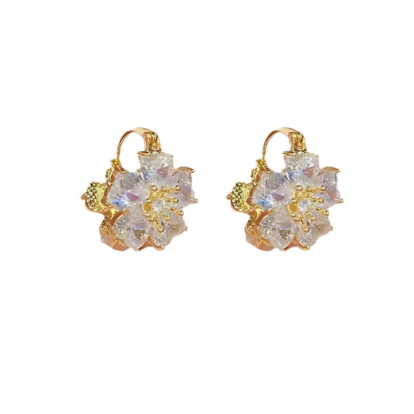 E-10 Flower Pearl Hoops Pair