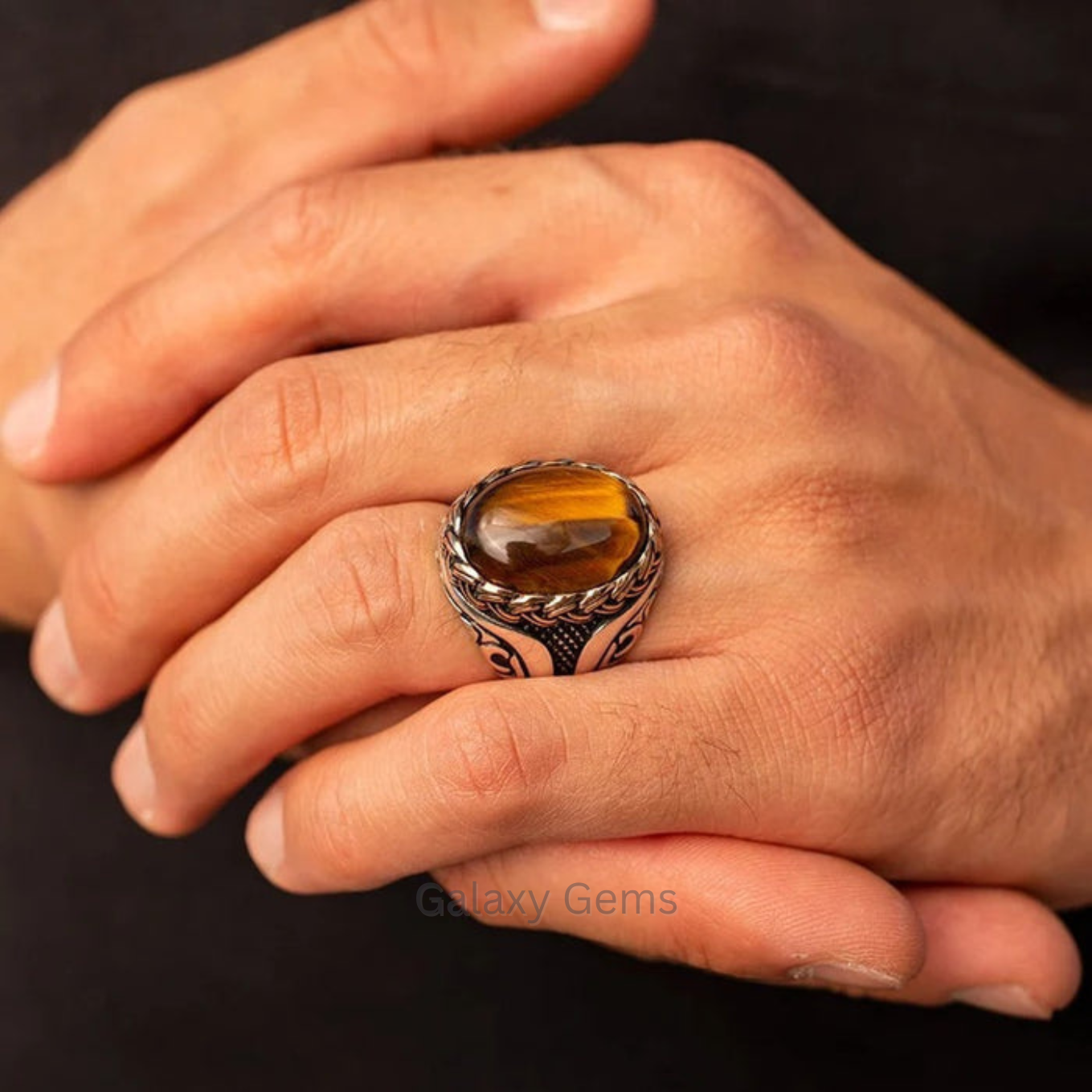 MR-02 Tiger Eye Turkish Ring For Him