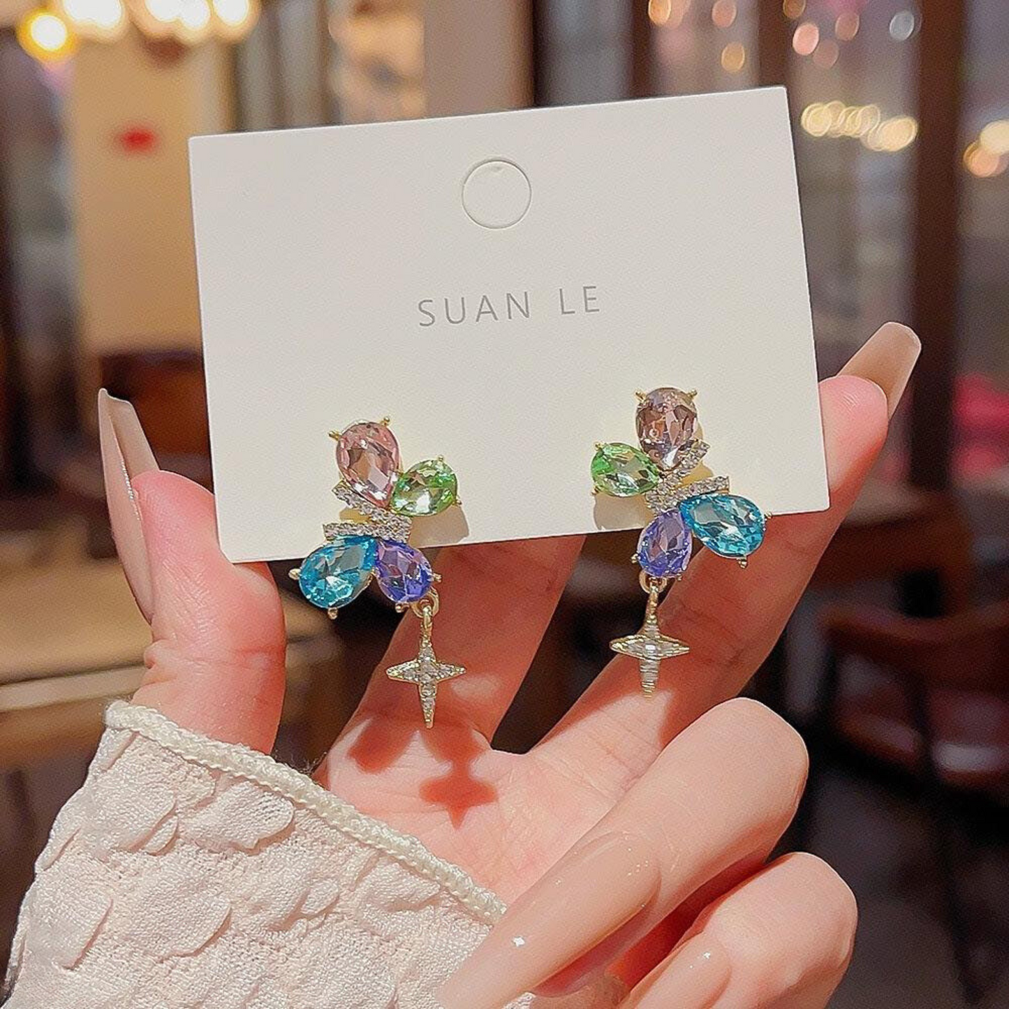 E-06 Stylish Star Drop Earrings