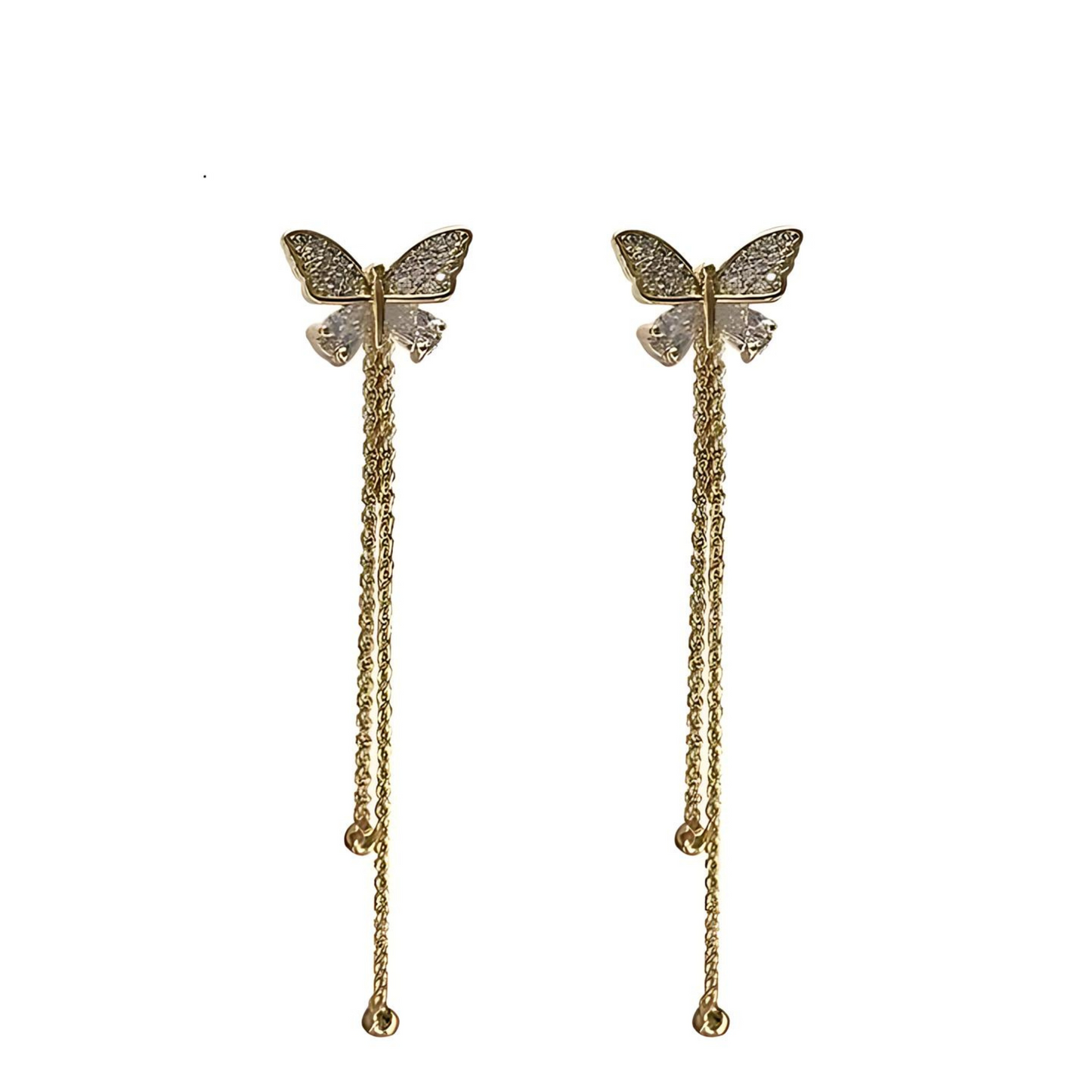 E-07 Lady Stud Earrings Tassel Butterflies Dangle Earrings