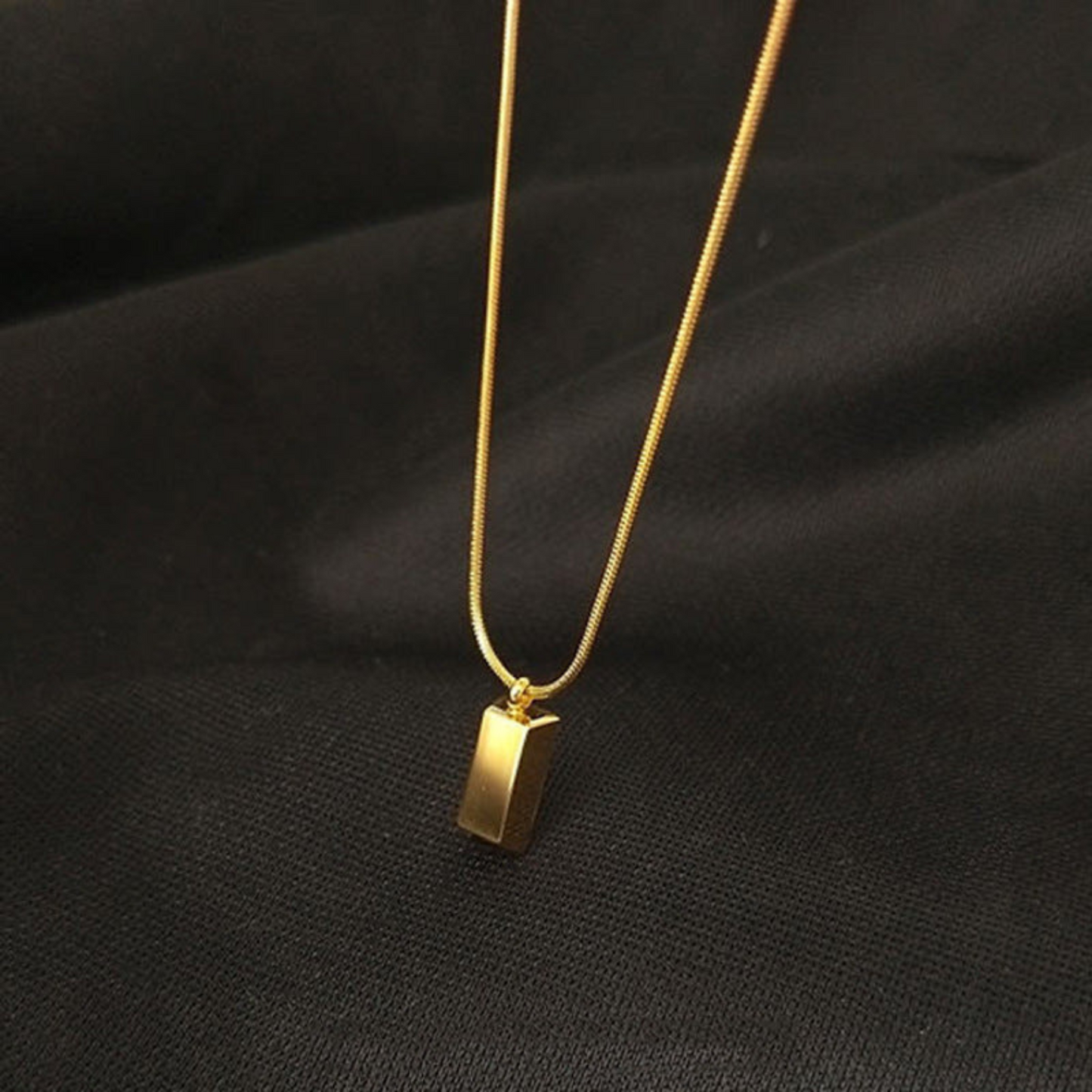 P-05 - Golden Plated Brick Pendant