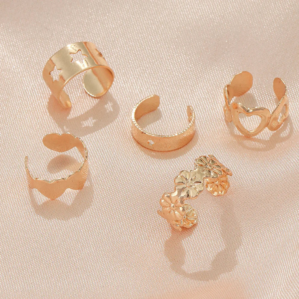 E-12 Elegant Gold-Plated Ear Cuff Set